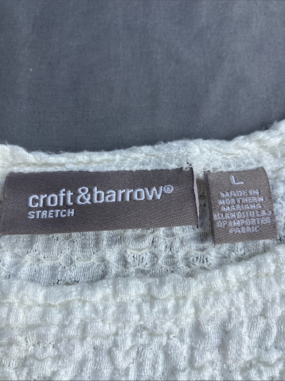 Croft & Barrow Cream Textured Short-Sleeve Top - Picture 2 of 5